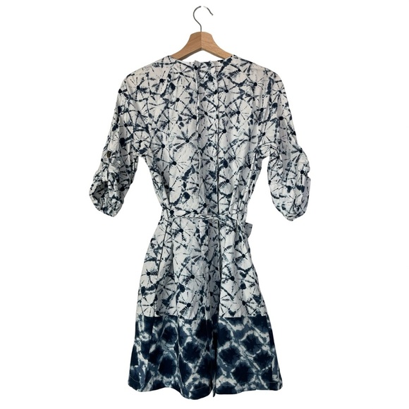 Thakoon x Target Shibori Print Elbow Sleeve Mini Blue White Shirtdress - XS - Picture 5 of 12